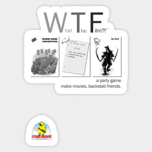 What The Film?! a party game. make movies. backstab friends. Sticker